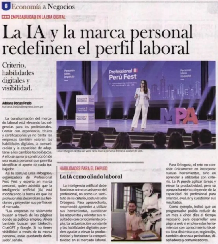 Captura: Expreso — La IA y la marca personal redefinen el perfil laboral